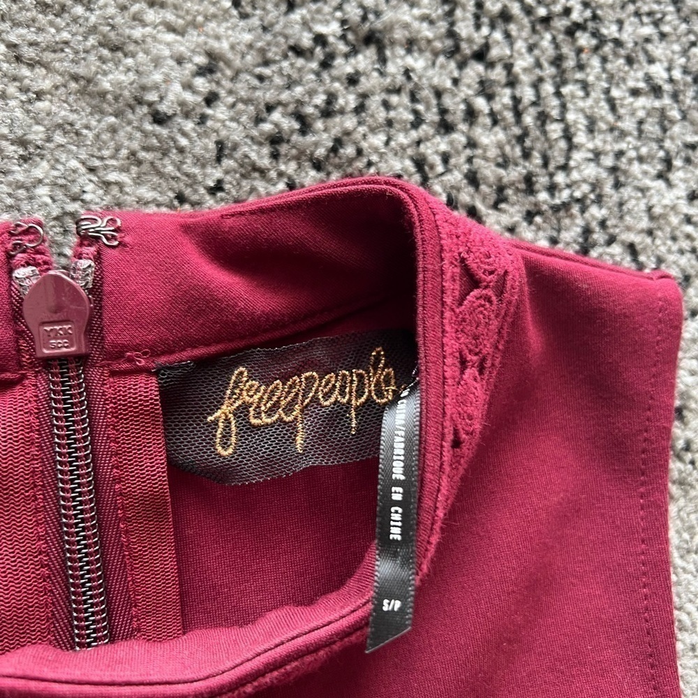 Free People Sky Scraper Raspberry Mini Dress - Picture 4 of 5